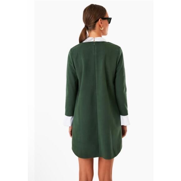 NEW Pomander Place Tuckernuck Ivy Dakotah Green Collar Long Sleeve Shift Dress S - Picture 3 of 10
